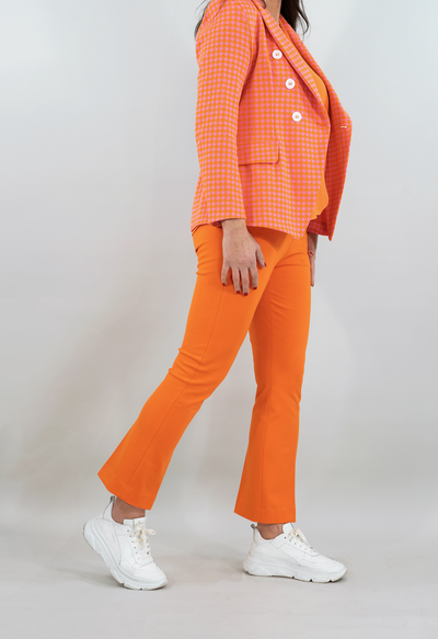 Sem Per Lei Blazer Hahnentrittmuster Orange/Rosa
