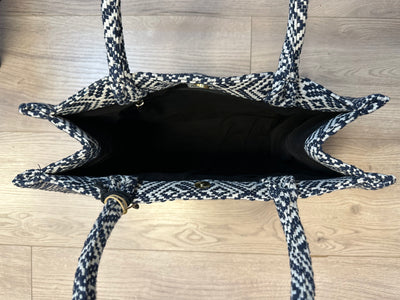 Anokhi Tasche Book Tote Large blue Muster