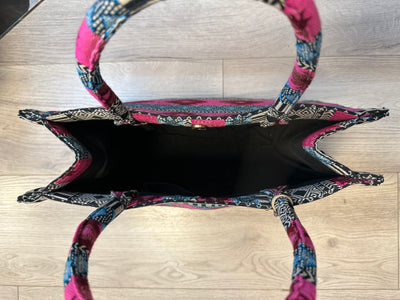 Anokhi Tasche Book Tote Large pink Atzthekenmuster