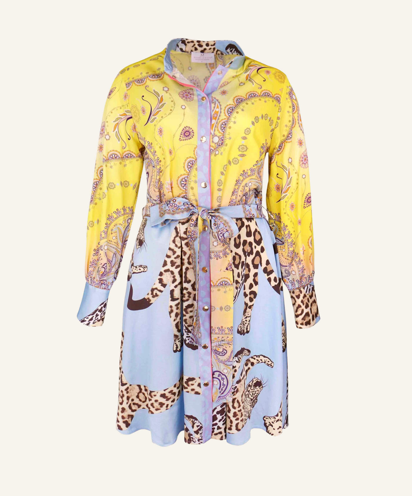 Mucho Gusto Hemdblusenkleid Louvain 034 Paisley Leopard