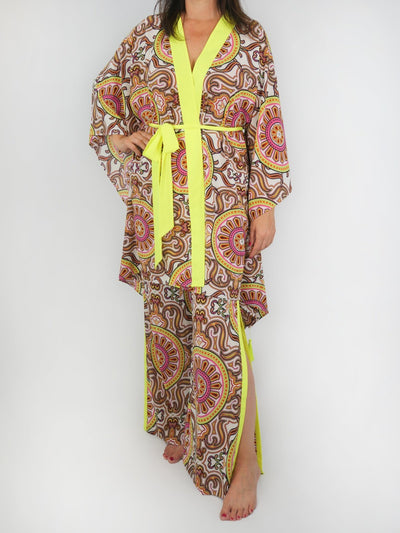 Be Mystique Seiden Kimono Tulum Sun Midi