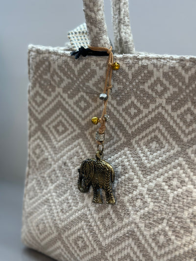 Anokhi Tasche Book Tote Small Muster beige
