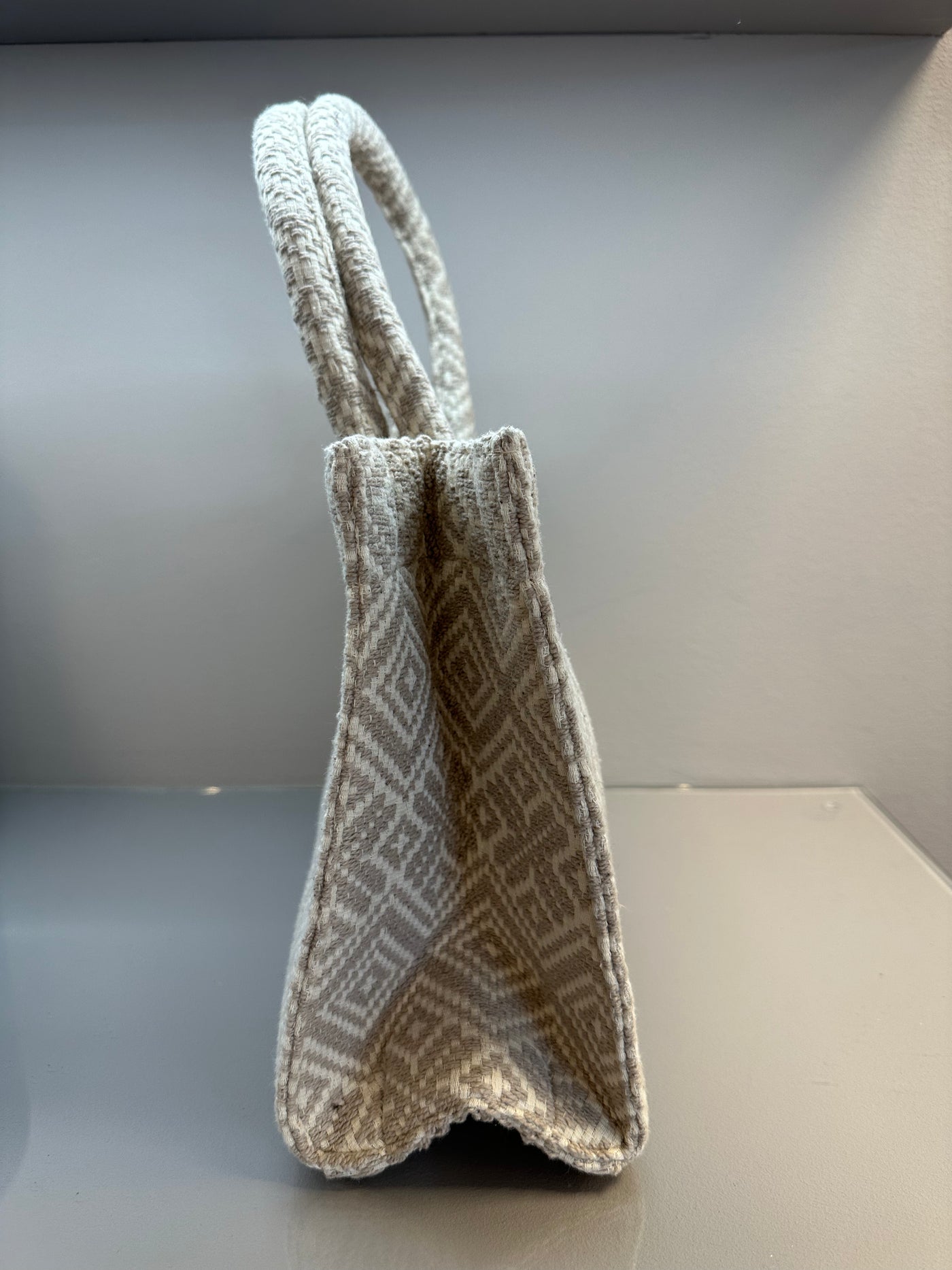 Anokhi Tasche Book Tote Small Muster beige