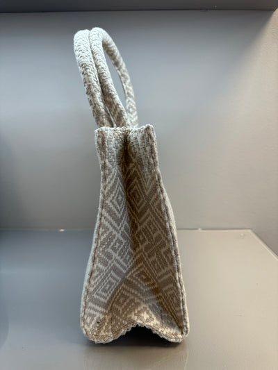 Anokhi Tasche Book Tote Small Muster beige